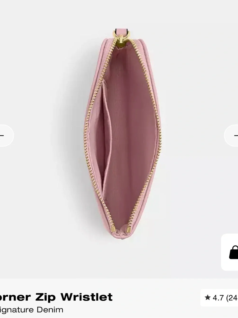 Coach Pink Signature Corner Zip Wristlet